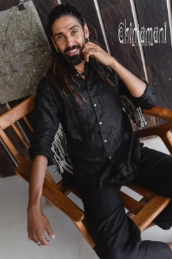 Chintamani Alchemistry Alma Linen Shirt / Black^ Button Shirt