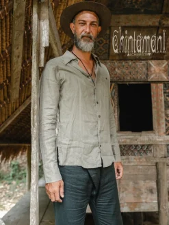 Chintamani Alchemistry Alma Linen Shirt / Khaki^ Button Shirt