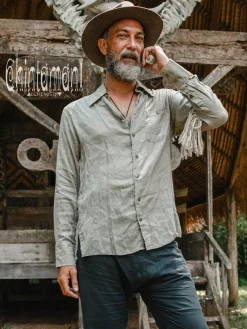 Chintamani Alchemistry Alma Linen Shirt / Khaki^ Button Shirt
