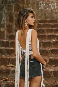 Chintamani Alchemistry Apache Crop Top / Light Gray^ Tank Top