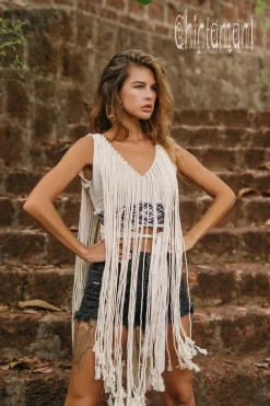 Chintamani Alchemistry Apache Crop Top / Light Gray^ Tank Top