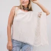 Chintamani Alchemistry Asymmetric Ripped Top / Off White^ T-shirt & Tunic