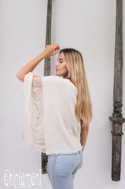 Chintamani Alchemistry Asymmetric Ripped Top / Off White^ T-shirt & Tunic