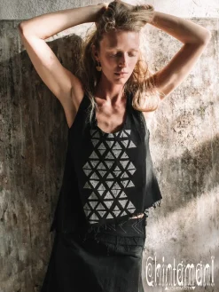 Chintamani Alchemistry Atua Print Top / Black^ Tank Top