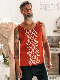 Chintamani Alchemistry Atua Print Top / Red Ochre^ Tops & T-shirt