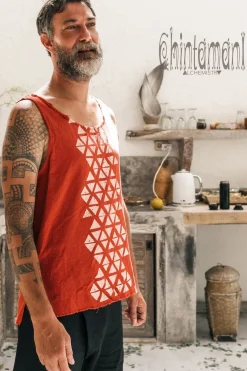 Chintamani Alchemistry Atua Print Top / Red Ochre^ Tops & T-shirt