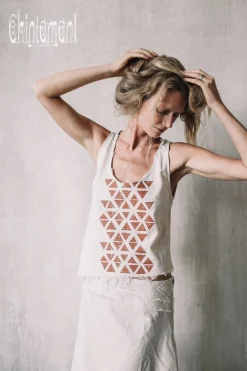 Chintamani Alchemistry Atua Print Top / White^ Tank Top