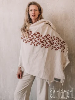 Chintamani Alchemistry Atua Wrap Shawl / White & Copper^ Shawls & Scarfs