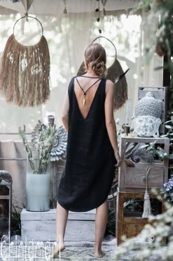 Chintamani Alchemistry Backless Tunic Dress / Black^ Mini & Midi Dress