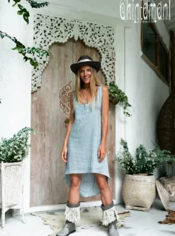 Chintamani Alchemistry Backless Tunic Dress / Light Blue^ Mini & Midi Dress