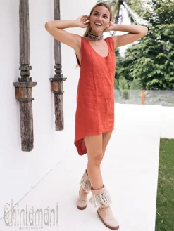 Chintamani Alchemistry Backless Tunic Dress / Red Ochre^ Mini & Midi Dress