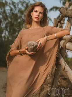 Chintamani Alchemistry Beach Poncho Dress / Coffee^ Mini & Midi Dress