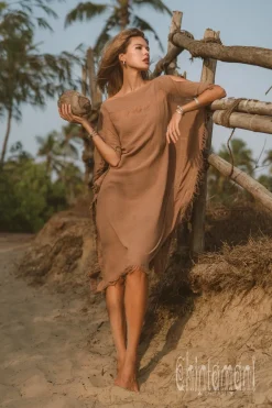 Chintamani Alchemistry Beach Poncho Dress / Coffee^ Mini & Midi Dress