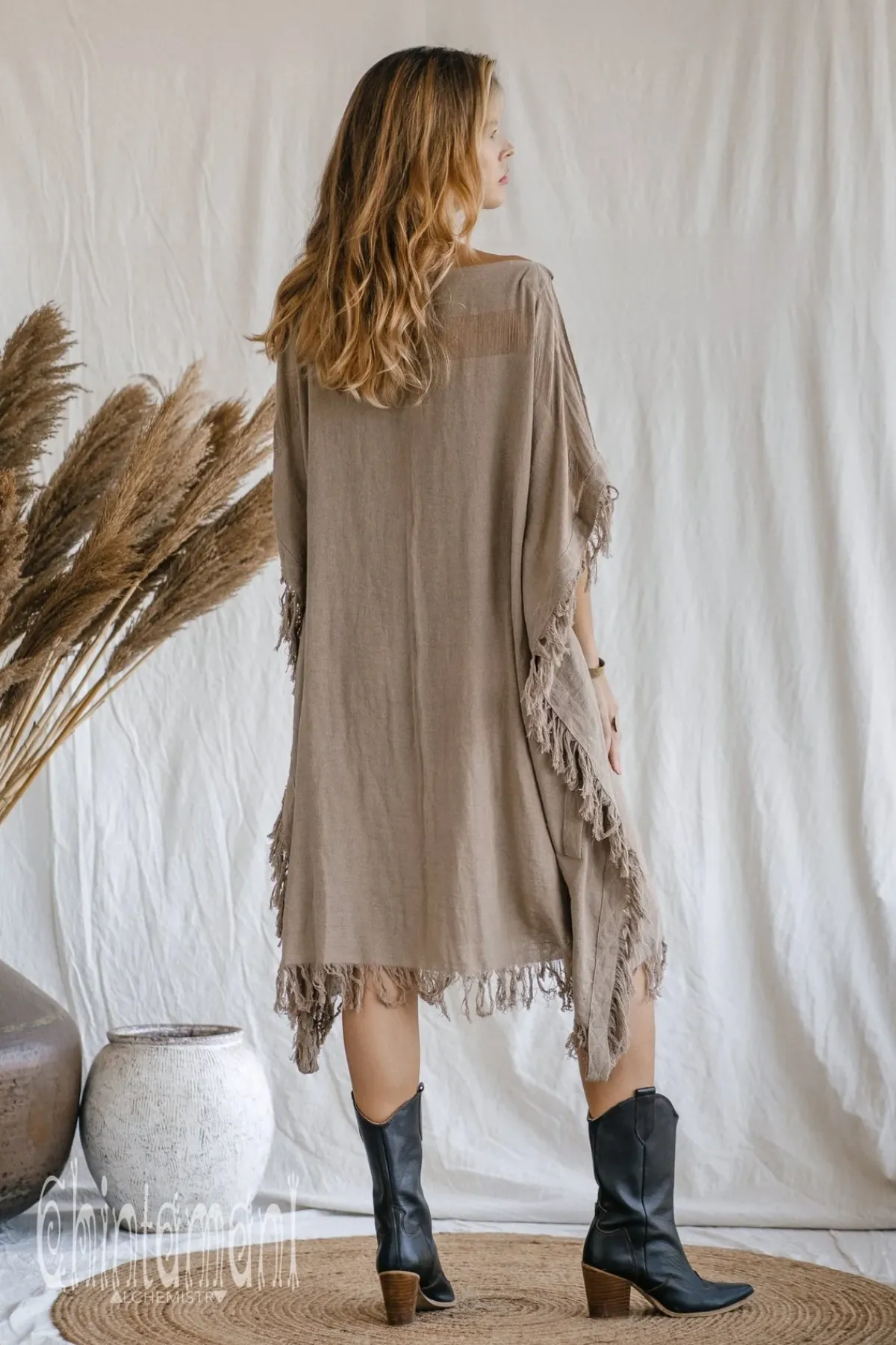 Chintamani Alchemistry Beach Poncho Dress / Coffee^ Mini & Midi Dress