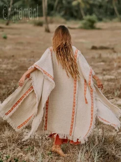 Chintamani Alchemistry Berber Poncho Coat / Off White^ Kimono & Cover Up