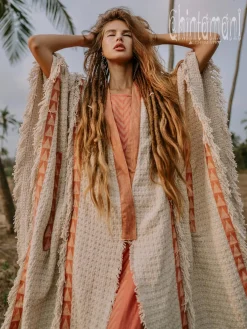 Chintamani Alchemistry Berber Poncho Coat / Off White^ Kimono & Cover Up