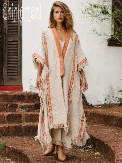 Chintamani Alchemistry Berber Poncho Coat / Off White^ Kimono & Cover Up