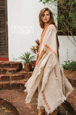 Chintamani Alchemistry Berber Poncho Coat / Off White^ Kimono & Cover Up