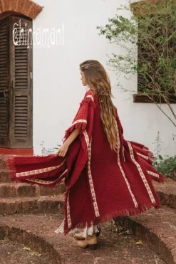 Chintamani Alchemistry Berber Poncho Coat / Red Ochre^ Kimono & Cover Up