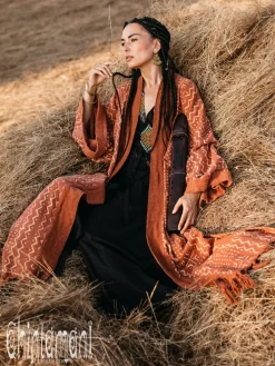 Chintamani Alchemistry Block Print Kimono / Rust^ Kimono & Cover Up