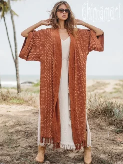Chintamani Alchemistry Block Print Kimono / Rust^ Kimono & Cover Up