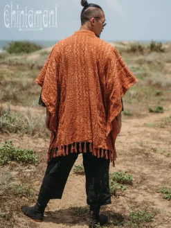 Chintamani Alchemistry Block Print Poncho / Rust^ Kimono & Coat