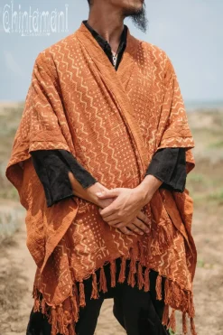 Chintamani Alchemistry Block Print Poncho / Rust^ Kimono & Coat