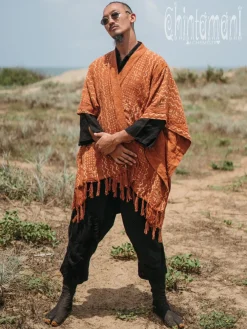 Chintamani Alchemistry Block Print Poncho / Rust^ Kimono & Coat