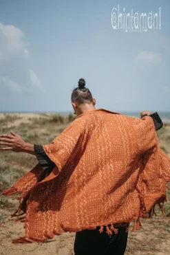 Chintamani Alchemistry Block Print Poncho / Rust^ Kimono & Coat