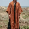 Chintamani Alchemistry Block Print Robe / Rust^ Kimono & Coat