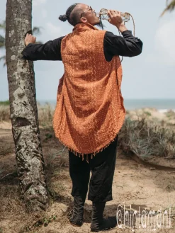 Chintamani Alchemistry Block Print Vest Jacket / Rusty^ Tops & T-shirt