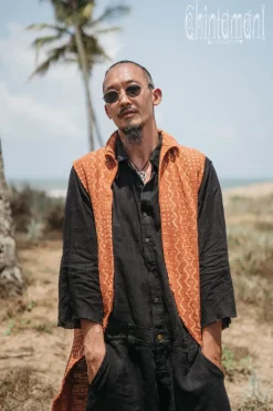 Chintamani Alchemistry Block Print Vest Jacket / Rusty^ Tops & T-shirt