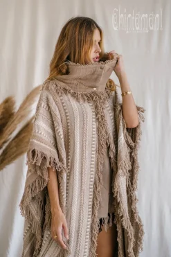 Chintamani Alchemistry Bohemian Poncho Coat / Coffee^ Kimono & Cover Up