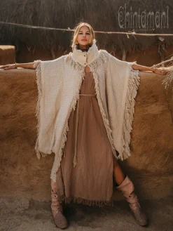 Chintamani Alchemistry Bohemian Poncho Coat / Off White^ Kimono & Cover Up