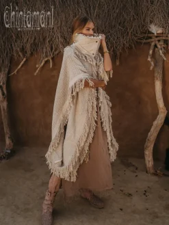 Chintamani Alchemistry Bohemian Poncho Coat / Off White^ Kimono & Cover Up