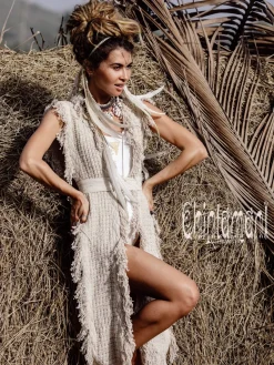 Chintamani Alchemistry Boho Canvas Vest^ Kimono & Cover Up