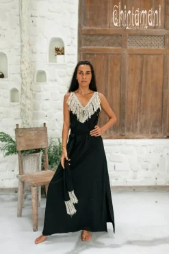 Chintamani Alchemistry Boho Fringed Dress / Black^ Maxi Dress