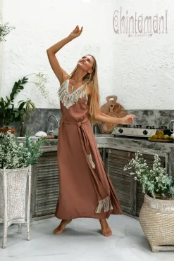 Chintamani Alchemistry Boho Fringed Dress / Dusty Pink^ Maxi Dress