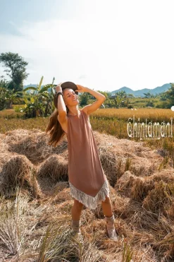 Chintamani Alchemistry Corner Fringed Dress / Dusty Pink^ Mini & Midi Dress