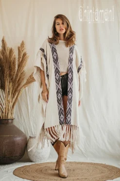 Chintamani Alchemistry Cotton & Hemp Poncho / Off White^ Kimono & Cover Up