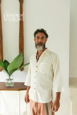 Chintamani Alchemistry Cotton Men's Shirt / Off White^ Button Shirt