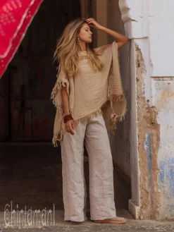 Chintamani Alchemistry Cotton Poncho Top / Beige^ T-shirt & Tunic