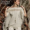 Chintamani Alchemistry Cotton Poncho Top / Beige & White^ T-shirt & Tunic