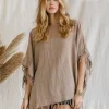 Chintamani Alchemistry Cotton Poncho Top / Coffee^ T-shirt & Tunic