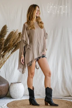 Chintamani Alchemistry Cotton Poncho Top / Coffee^ T-shirt & Tunic