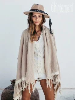 Chintamani Alchemistry Cotton Sleeves Shawl / Beige^ Kimono & Cover Up
