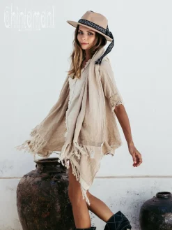 Chintamani Alchemistry Cotton Sleeves Shawl / Beige^ Kimono & Cover Up