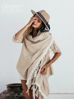 Chintamani Alchemistry Cotton Sleeves Shawl / Beige^ Kimono & Cover Up