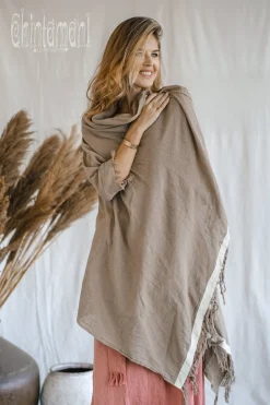 Chintamani Alchemistry Cotton Sleeves Shawl / Coffee^ Kimono & Cover Up