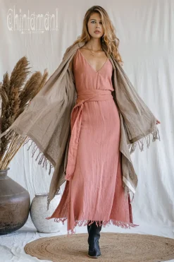 Chintamani Alchemistry Cotton Sleeves Shawl / Coffee^ Kimono & Cover Up